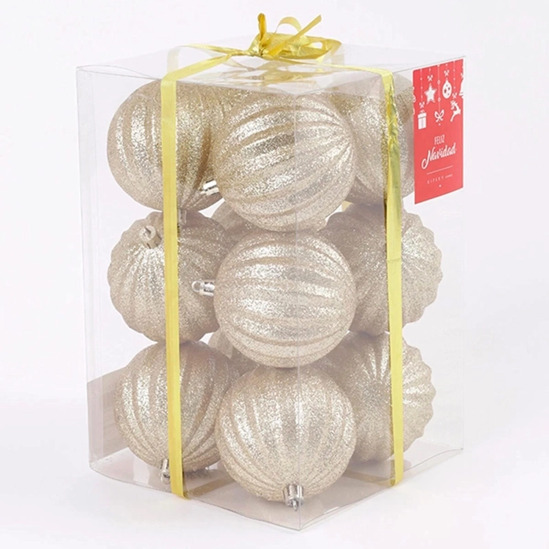 SET X12 ADORNOS NAVIDEÑO RIPLEY HOME GIRO 8 CM DORADO - 3
