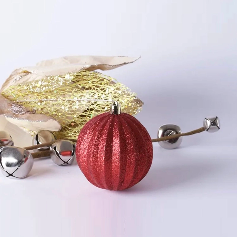 SET X12 ADORNOS NAVIDEÑO RIPLEY HOME GIRO 8 CM ROJO - 3