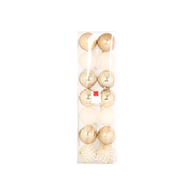 SET X14 ADORNOS NAVIDEÑO RIPLEY HOME 8 CM ORO/BLANCO - 2