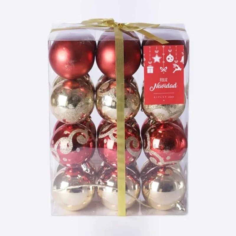 SET X24 ADORNOS NAVIDEÑO RIPLEY HOME ESFERAS BARG 6 CM - 1