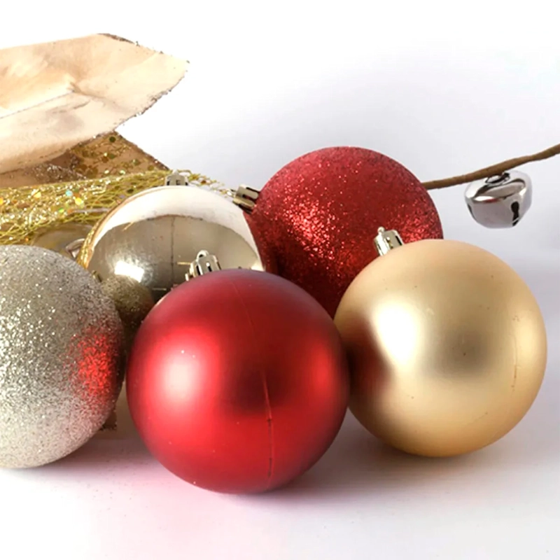 SET X30 ADORNOS NAVIDEÑO RIPLEY HOME ESFERAS 8 CM DORADO/ROJO - 2