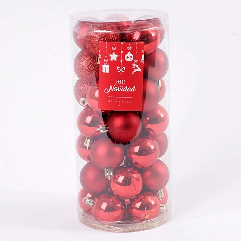 SET X35 ADORNOS NAVIDEÑO RIPLEY HOME 4 CM ROJO - 1
