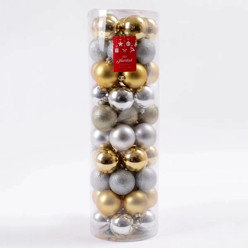 SET X50 ADORNOS NAVIDEÑO RIPLEY HOME ESFERAS 6 CM DORADO/PLATEADO - 1