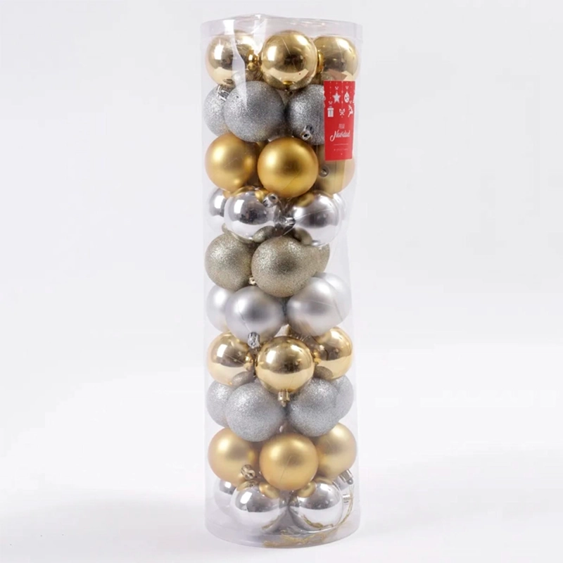 SET X50 ADORNOS NAVIDEÑO RIPLEY HOME ESFERAS 6 CM DORADO/PLATEADO - 2