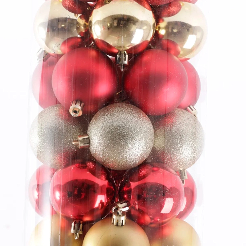 SET X50 ADORNOS NAVIDEÑO RIPLEY HOME ESFERAS 6 CM DORADO/ROJO - 2