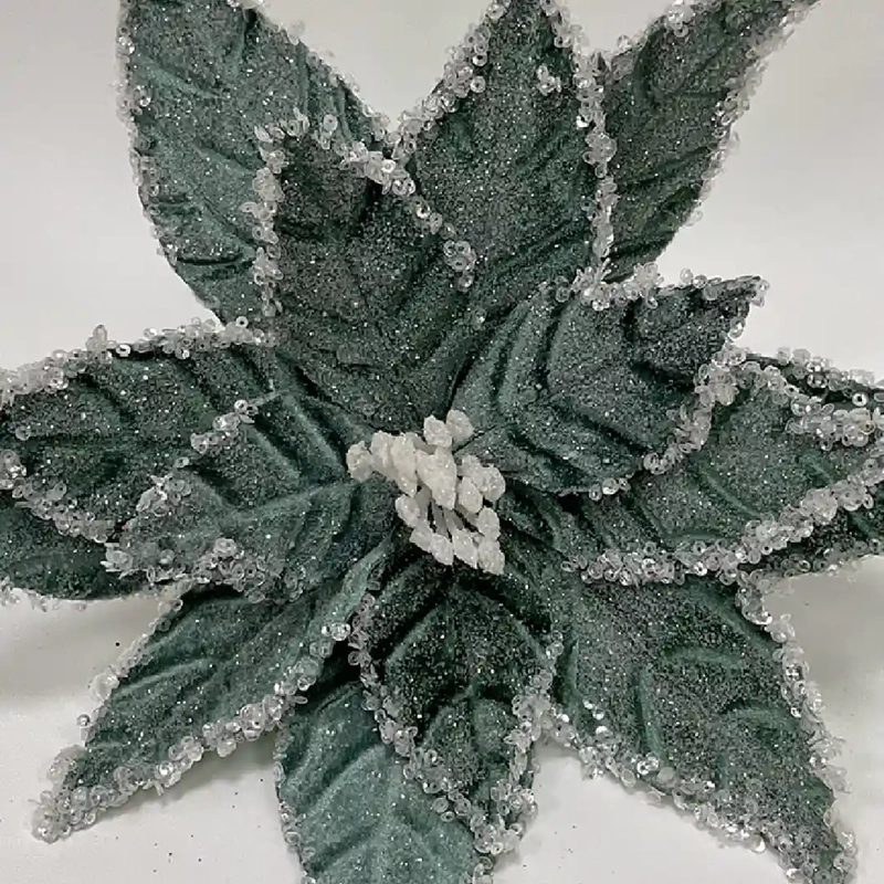 ADORNO NAVIDEÑO RIPLEY HOME NORDIC POINTSETIA AQUA - 3