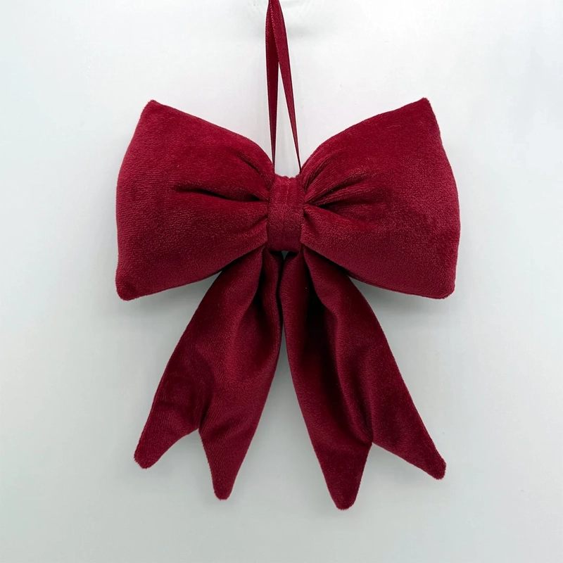ADORNO NAVIDEÑO RIPLEY HOME TEDDY LAZO BURGUNDY  - 2