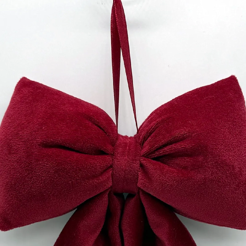 ADORNO NAVIDEÑO RIPLEY HOME TEDDY LAZO BURGUNDY  - 3
