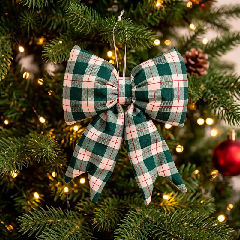 ADORNO NAVIDEÑO RIPLEY HOME TEDDY LAZO ESCOCES VERDE  - 1