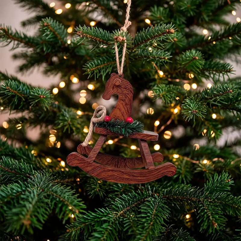 ADORNO NAVIDEÑO RIPLEY HOME TRADITIONAL XMAS CABALLO MECEDOR - 1