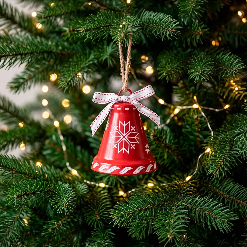 ADORNO NAVIDEÑO RIPLEY HOME TRADITIONAL XMAS CAMPANA COPOS ROJO - 1