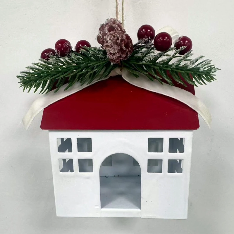 ADORNO NAVIDEÑO RIPLEY HOME TRADITIONAL XMAS CASA BLANCA Y ROJO - 2