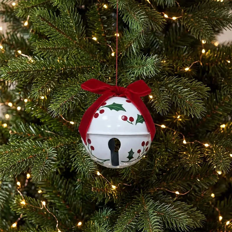 ADORNO NAVIDEÑO RIPLEY HOME TRADITIONAL XMAS CASCABEL BLANCO - 1