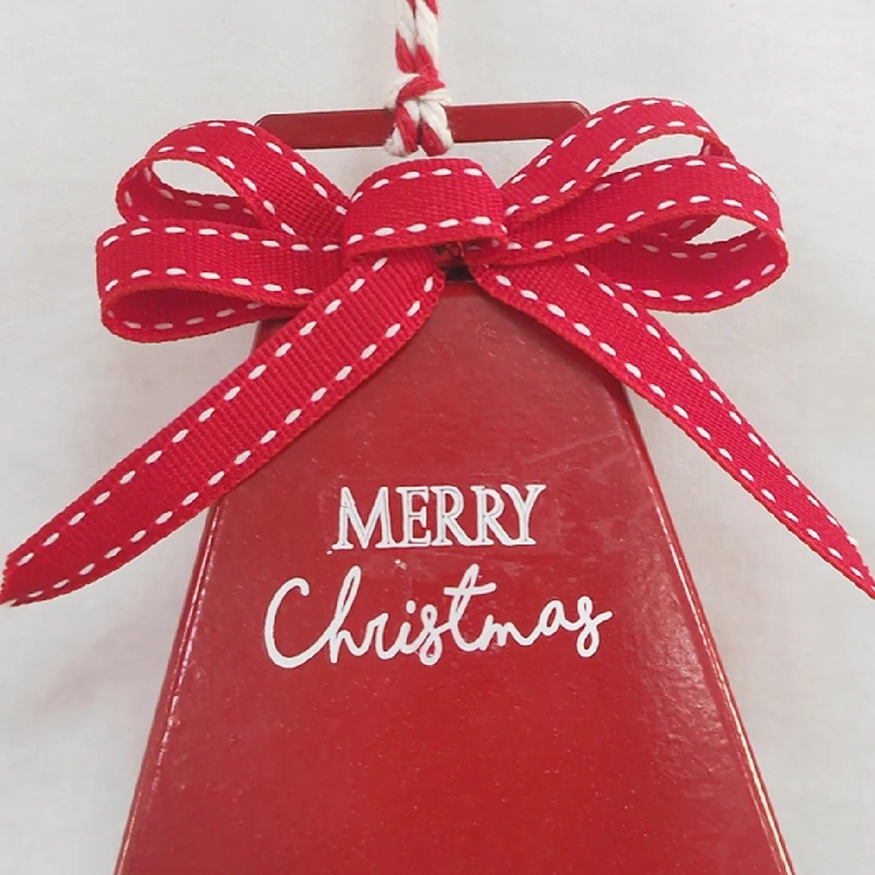 ADORNO NAVIDEÑO RIPLEY HOME TRADITIONAL XMAS COW BELL ROJO - 3
