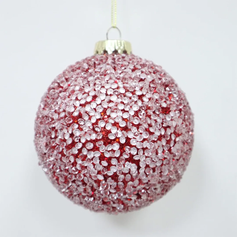ADORNO NAVIDEÑO RIPLEY HOME TRADITIONAL XMAS ESFERA FROSTED 10 CM ROJO - 2