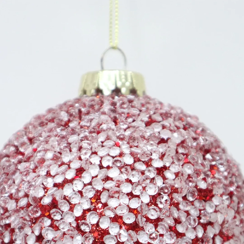 ADORNO NAVIDEÑO RIPLEY HOME TRADITIONAL XMAS ESFERA FROSTED 10 CM ROJO - 3