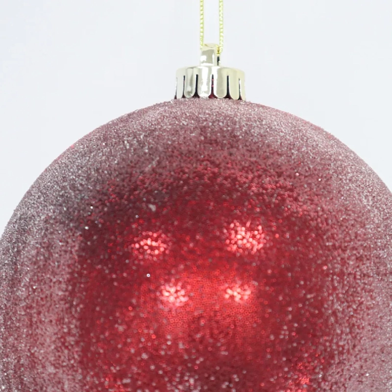 ADORNO NAVIDEÑO RIPLEY HOME TRADITIONAL XMAS ESFERA FROSTED 15 CM ROJO - 3