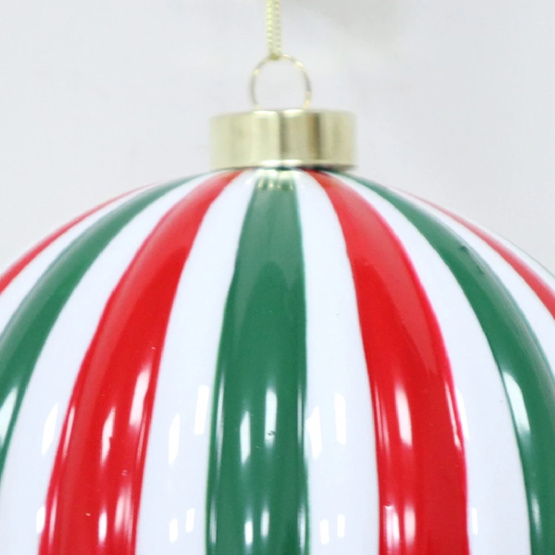 ADORNO NAVIDEÑO RIPLEY HOME TRADITIONAL XMAS ESFERA ACANALADO BICOLOR - 3