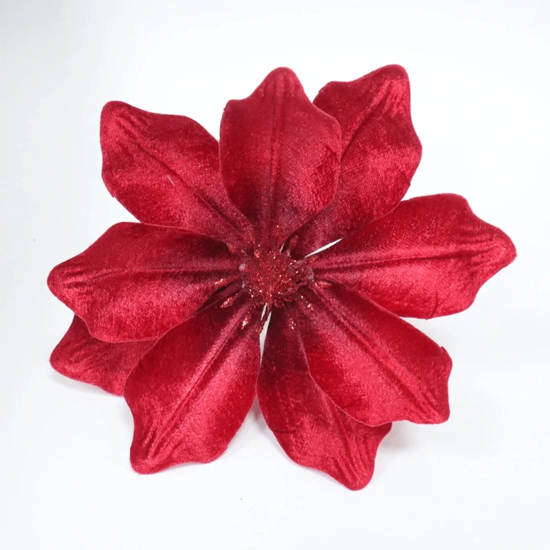 ADORNO NAVIDEÑO RIPLEY HOME TRADITIONAL XMAS POINTSETIA VELVET ROJO - 2