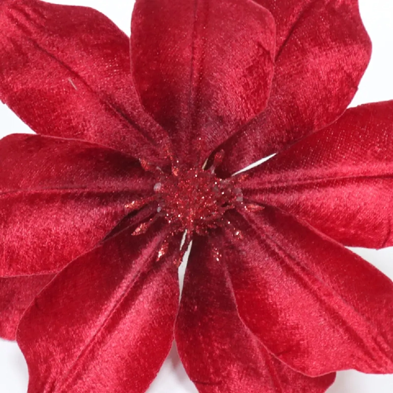 ADORNO NAVIDEÑO RIPLEY HOME TRADITIONAL XMAS POINTSETIA VELVET ROJO - 3