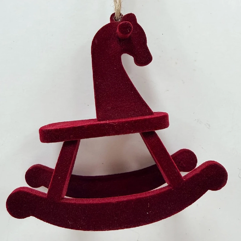 ADORNO NAVIDEÑO RIPLEY HOME WINE ROSE CABALLO MECEDOR VELVET - 3