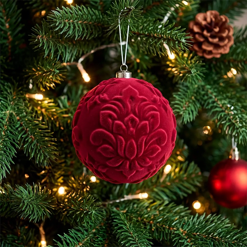 ADORNO NAVIDEÑO RIPLEY HOME WINE ROSE ESFERA FLOR DE LYS - 1