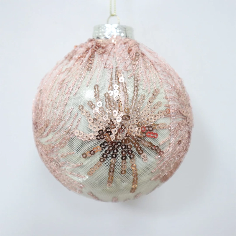 ADORNO NAVIDEÑO RIPLEY HOME WINE ROSE ESFERA MESH MOSTACILLA - 2