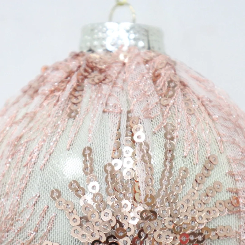 ADORNO NAVIDEÑO RIPLEY HOME WINE ROSE ESFERA MESH MOSTACILLA - 3