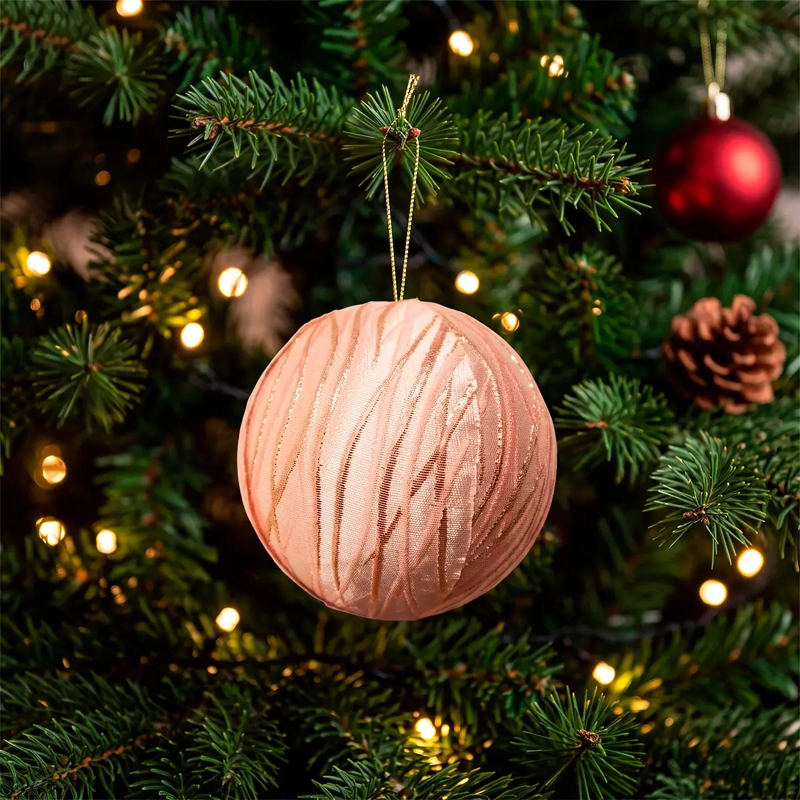 ADORNO NAVIDEÑO RIPLEY HOME WINE ROSE ESFERA LÍNEAS ROSA - 1