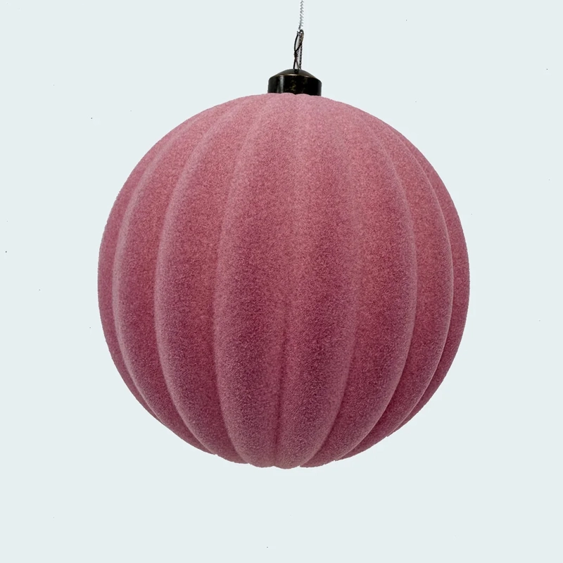 ADORNO NAVIDEÑO RIPLEY HOME WINE ROSE ESFERA VELVET ACANALADO - 2
