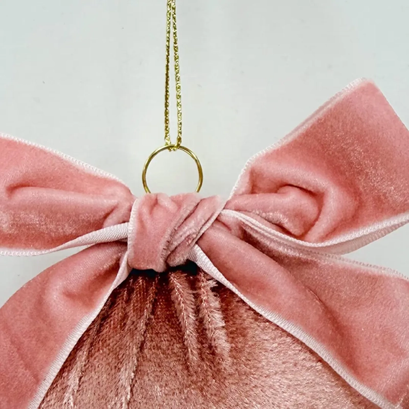 ADORNO NAVIDEÑO RIPLEY HOME WINE ROSE ESFERA VELVET LAZO - 3