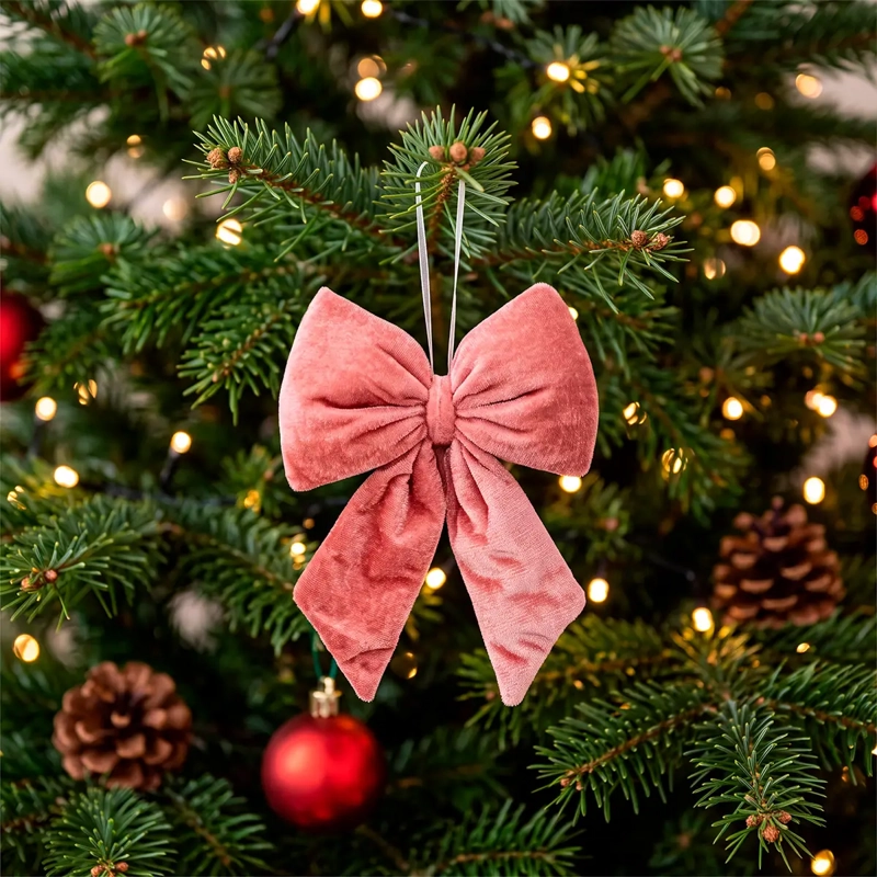 ADORNO NAVIDEÑO RIPLEY HOME WINE ROSE LAZO VELVET ROSA  - 1