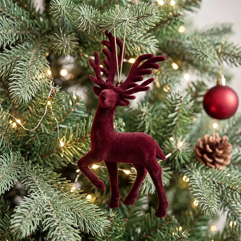 ADORNO NAVIDEÑO RIPLEY HOME WINE ROSE RENO VELVET   - 1