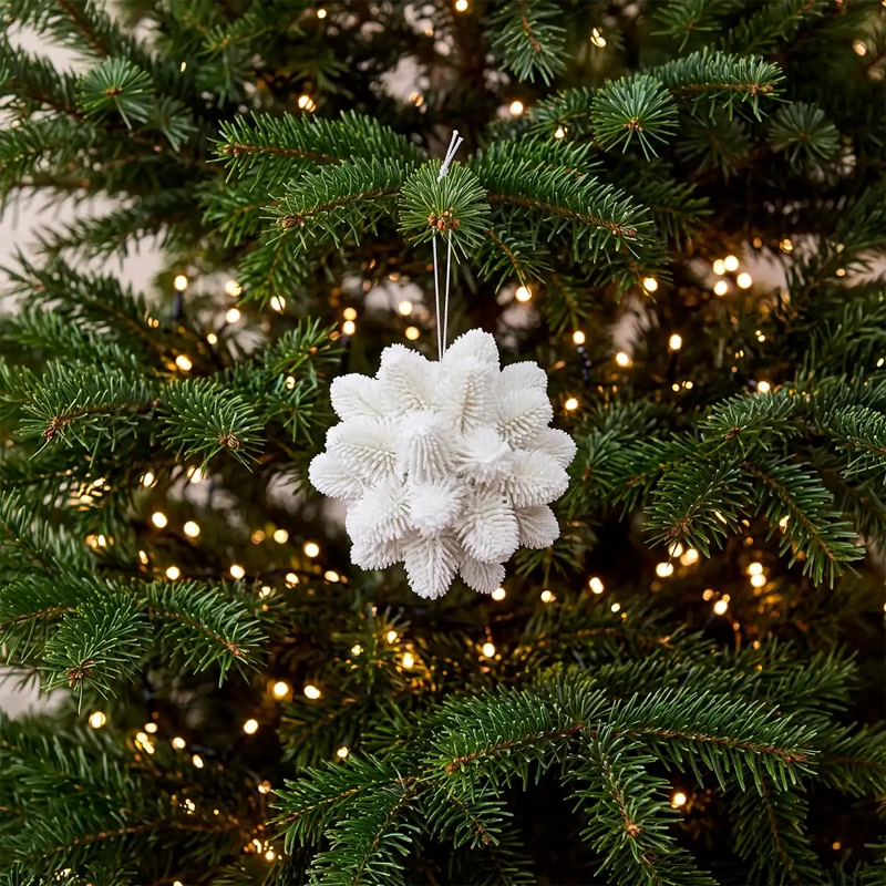 ADORNO NAVIDEÑO RIPLEY HOME NORDIC PIÑON 3D BLANCO - 1