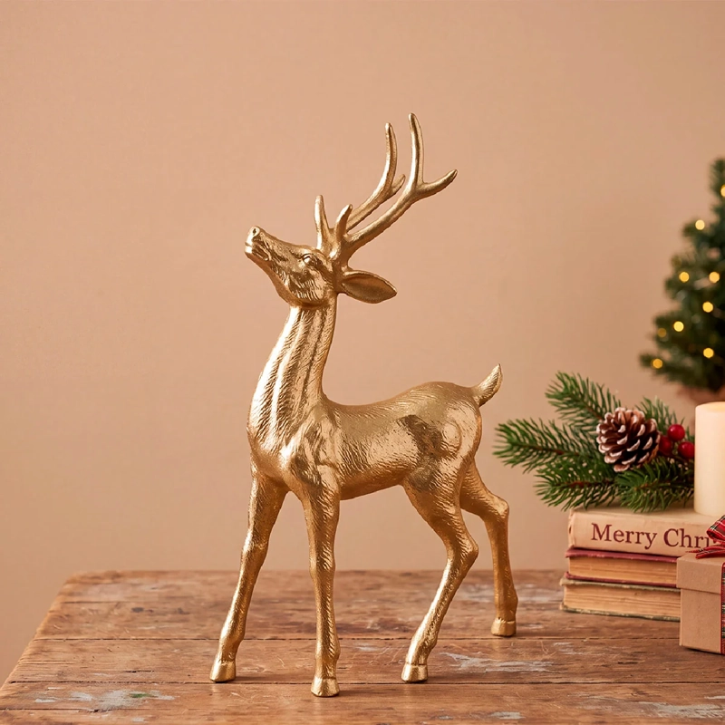 ADORNO NAVIDEÑO RIPLEY HOME GLAM RENO GLITTER NEW GOLD - 1