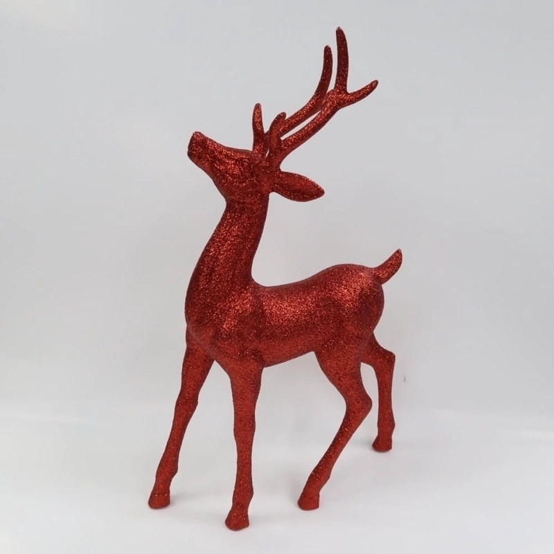 ADORNO NAVIDEÑO RIPLEY HOME GLAM RENO GLITTER NEW RED - 2