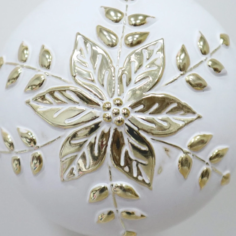 ADORNO NAVIDEÑO RIPLEY HOME ESFERA DISEÑO BLANCO/DORADO - 3