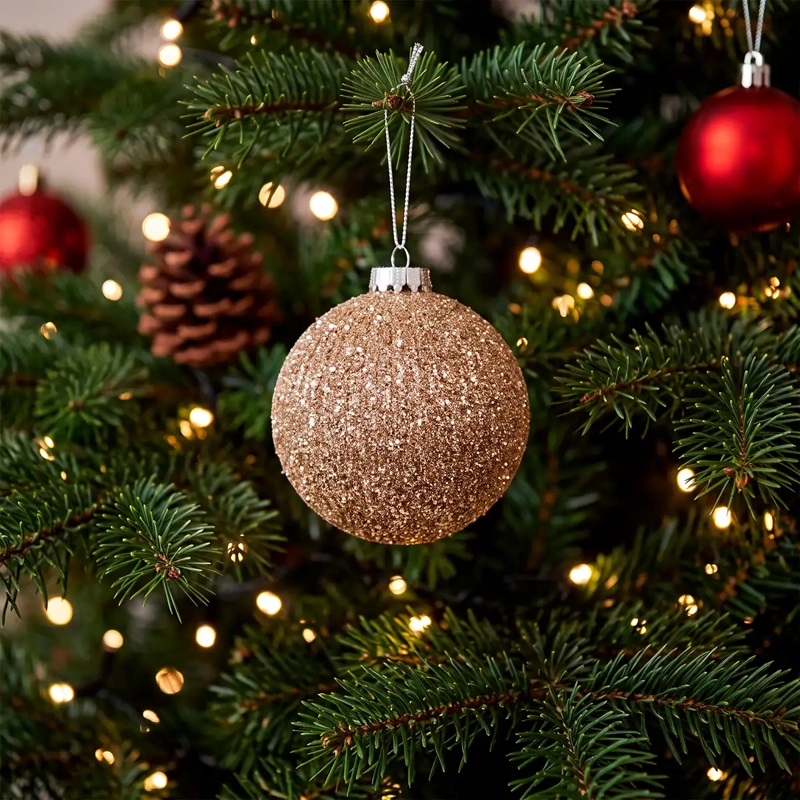ADORNO NAVIDEÑO RIPLEY HOME ESFERA MINI ACANALADO GLITTER - 1