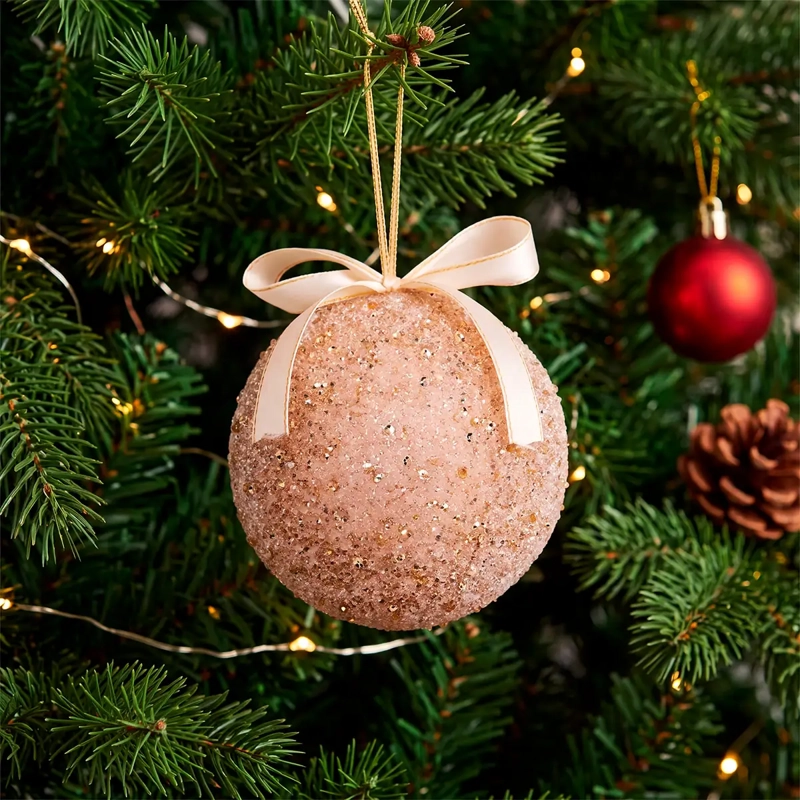 ADORNO NAVIDEÑO RIPLEY HOME ESFERA MOSTACILLA LAZO DORADO - 1