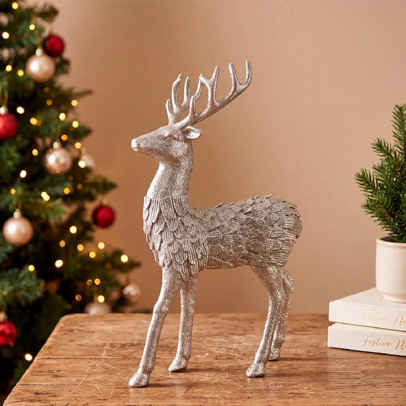 ADORNO NAVIDEÑO RIPLEY HOME NORDIC XMAS RENO L CHAMPAGNE  - 1