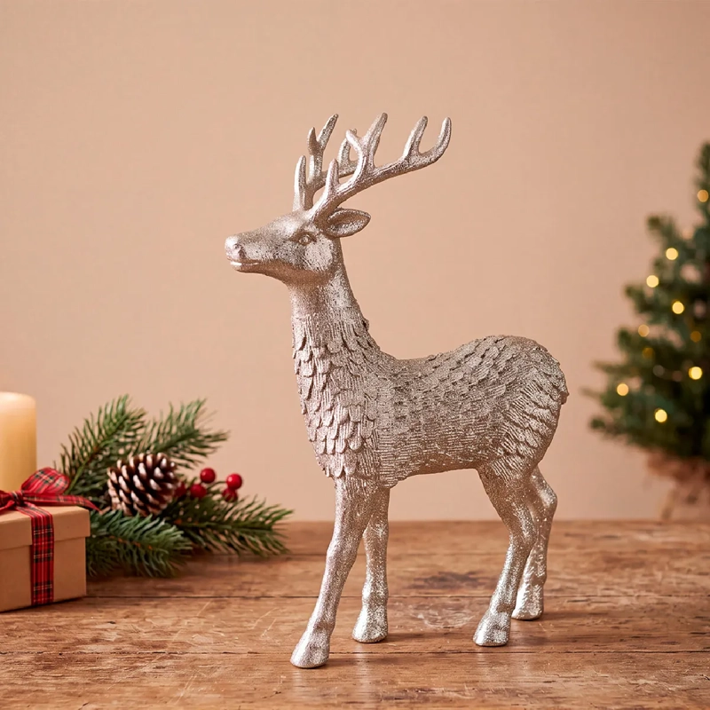 ADORNO NAVIDEÑO RIPLEY HOME NORDIC XMAS RENO CHAMPAGNE  - 1