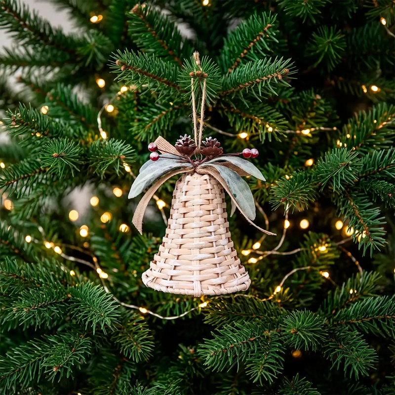ADORNO NAVIDEÑO RIPLEY HOME NORDIC CAMPANA TEJIDA  - 1