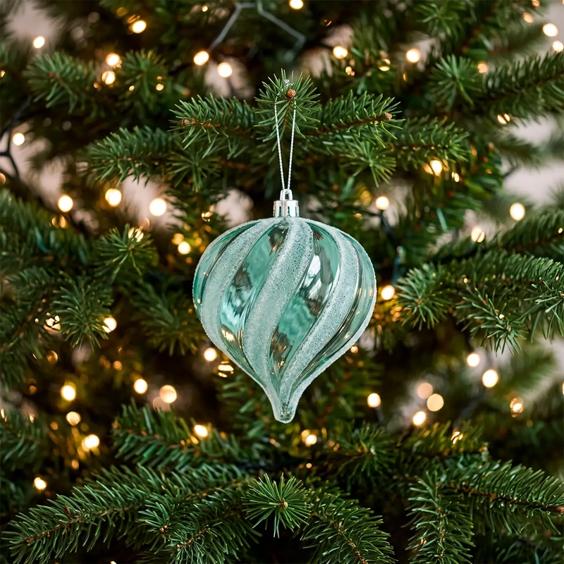 ADORNO NAVIDEÑO RIPLEY HOME NORDIC CEBOLLA TRANSPARENTE AQUA - 1