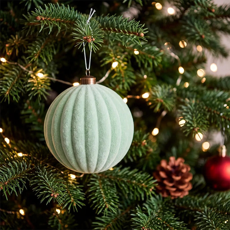 ADORNO NAVIDEÑO RIPLEY HOME NORDIC ESFERA ACANALADO 15 CM AQUA - 1