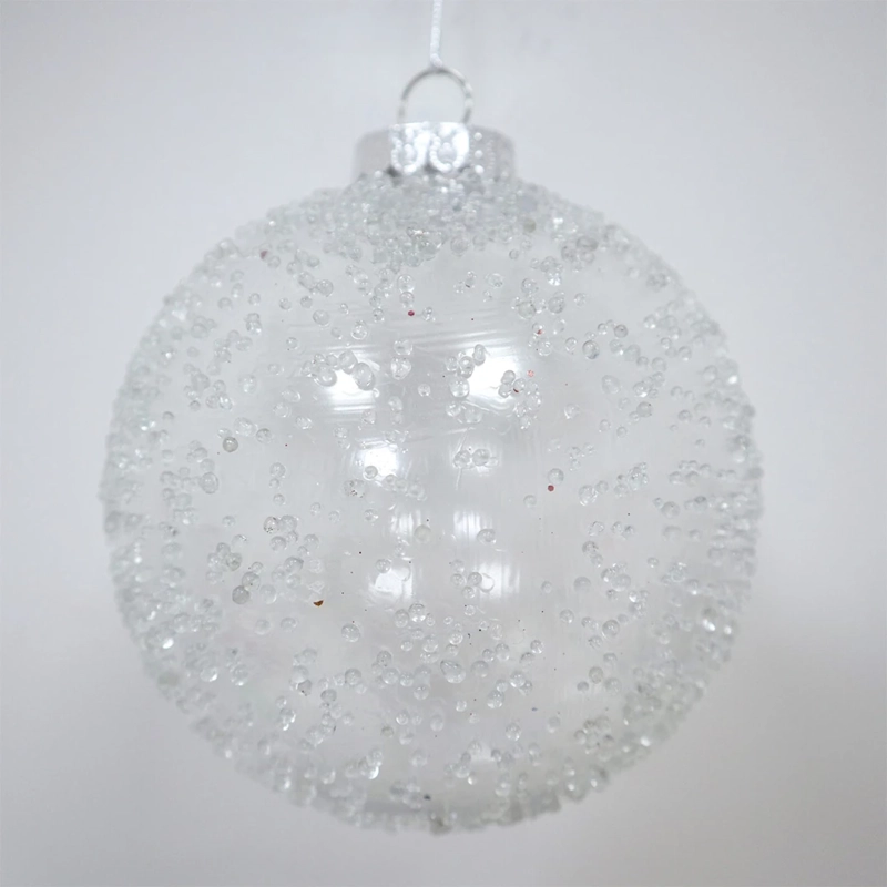 ADORNO NAVIDEÑO RIPLEY HOME NORDIC ESFERA PERLAS 15 CM TRANSPARENTE - 2