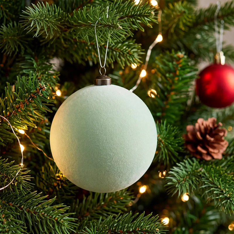 ADORNO NAVIDEÑO RIPLEY HOME NORDIC ESFERA VELVET 15 CM AQUA - 1
