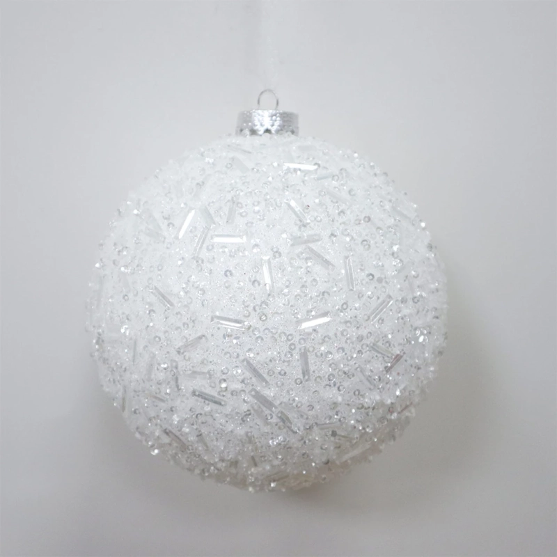ADORNO NAVIDEÑO RIPLEY HOME NORDIC ESFERA BRILLOS 15 CM BLANCO - 2