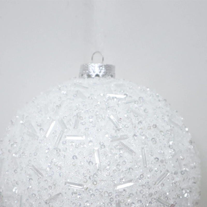 ADORNO NAVIDEÑO RIPLEY HOME NORDIC ESFERA BRILLOS 15 CM BLANCO - 3