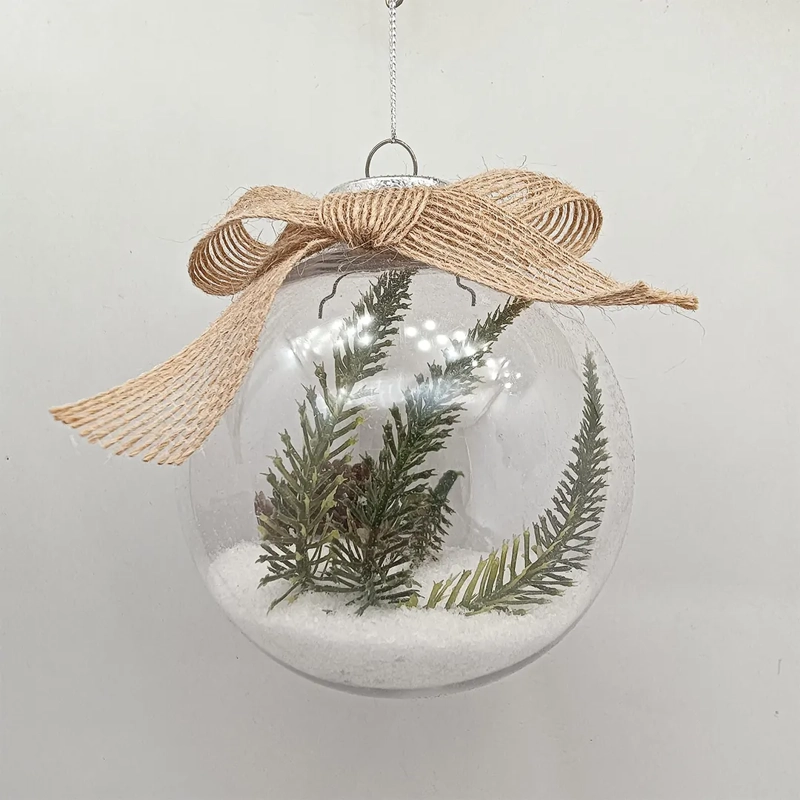 ADORNO NAVIDEÑO RIPLEY HOME NORDIC ESFERA TRANSPARENTE NIEVE - 2
