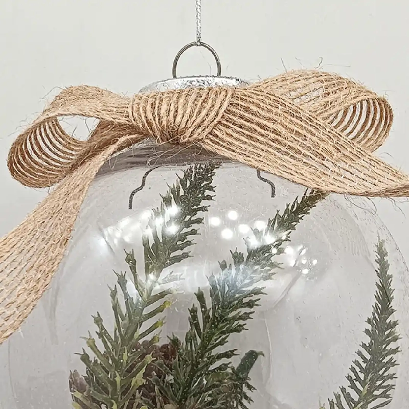ADORNO NAVIDEÑO RIPLEY HOME NORDIC ESFERA TRANSPARENTE NIEVE - 3